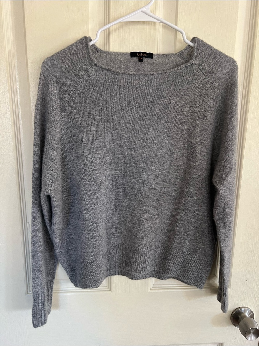 Quince 100% Mongolian Cashmere Boatneck Sweater Gray XS